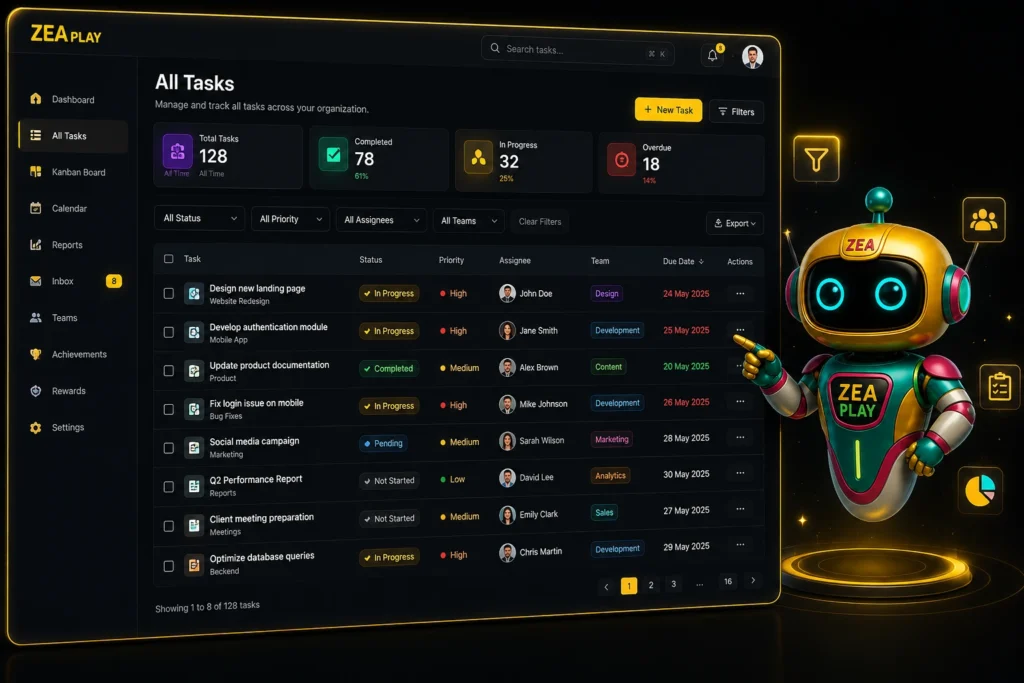 Golden Robot Task Dashboard