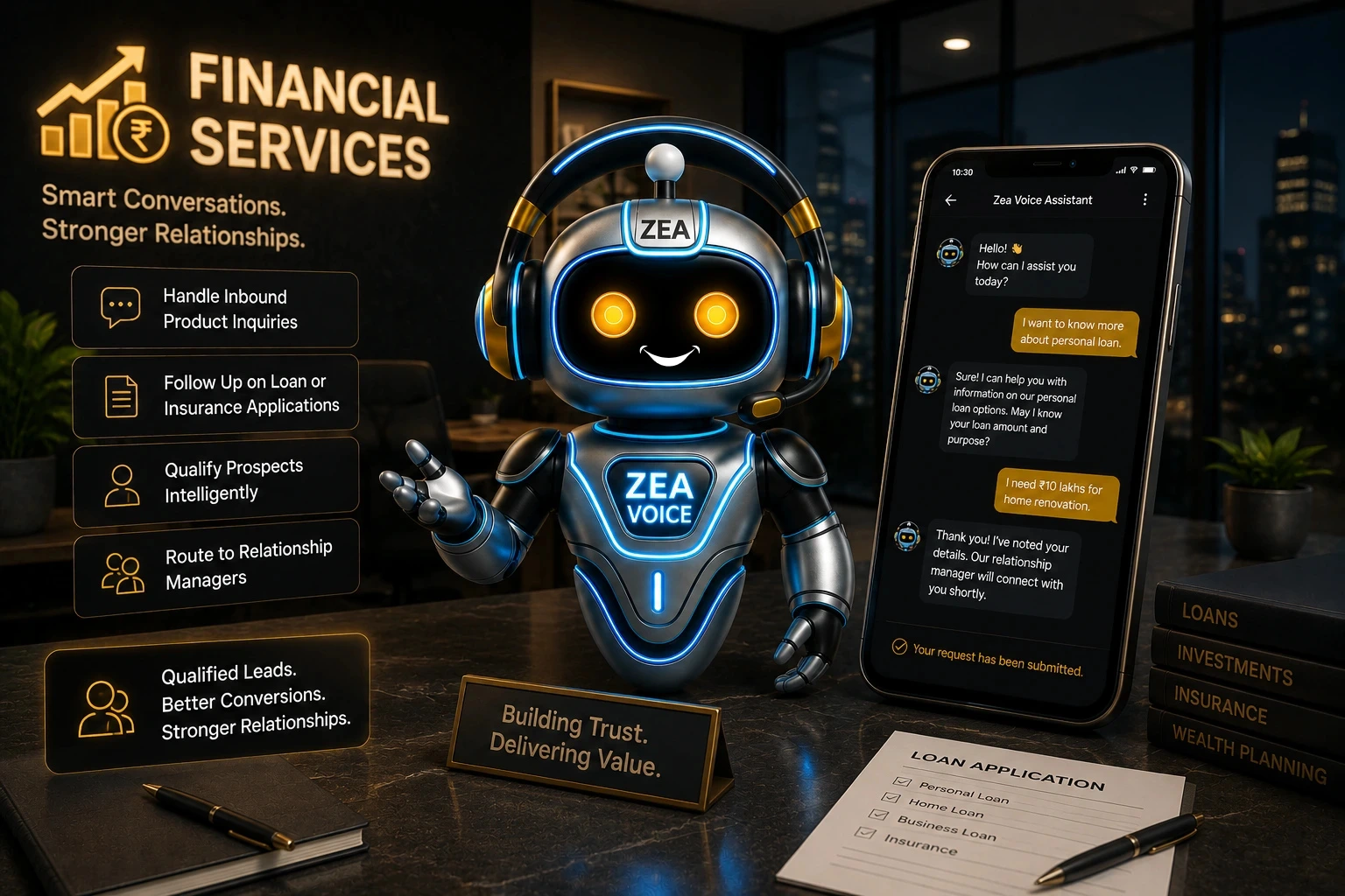 Zea Voice Financial Services Assistant