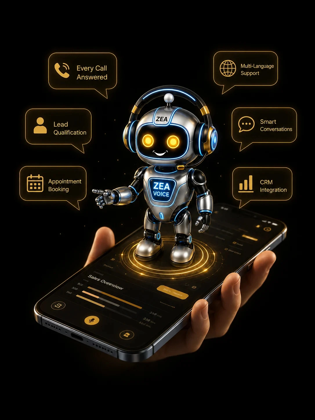 Zea Voice Robot on Smart Sales Dashboard